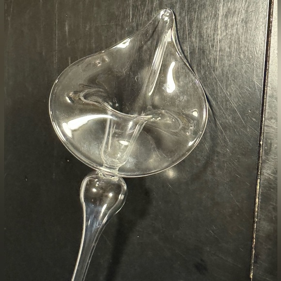 Vintage 1980's Jack in the Pulpit Hand Blown Elegant Glass Calla Lily Bud Vase - Picture 5 of 11